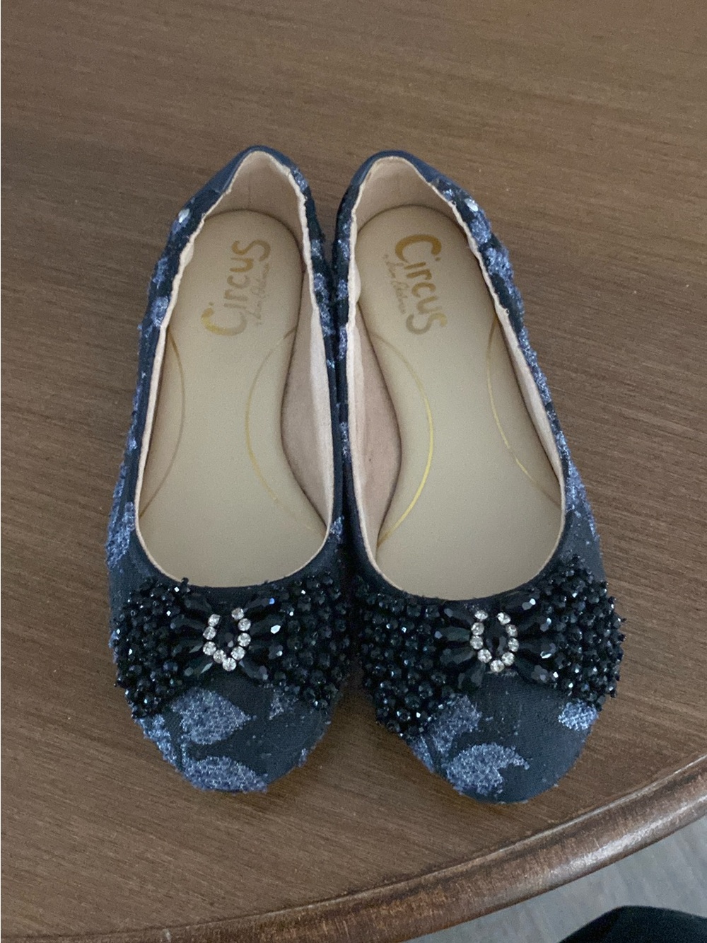 by Sam Edelman Black Glitter Bow Ballet Flats
